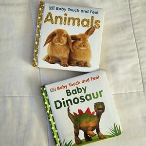DK Baby Touch and Feel Board abook Set (Animals and Baby Dinosaur)